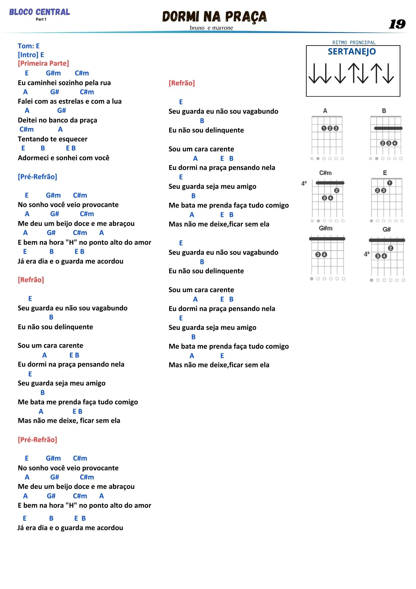 Exemplo de música cifrada com batidas